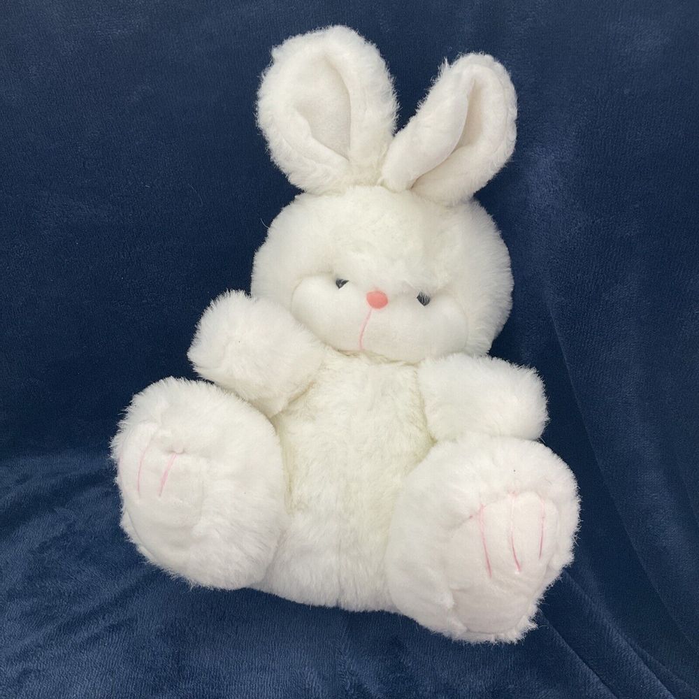 18" VINTAGE 1984 ART'S TOY BUNNY RABBIT WHITE STUFFED ANIMAL‎ PLUSH